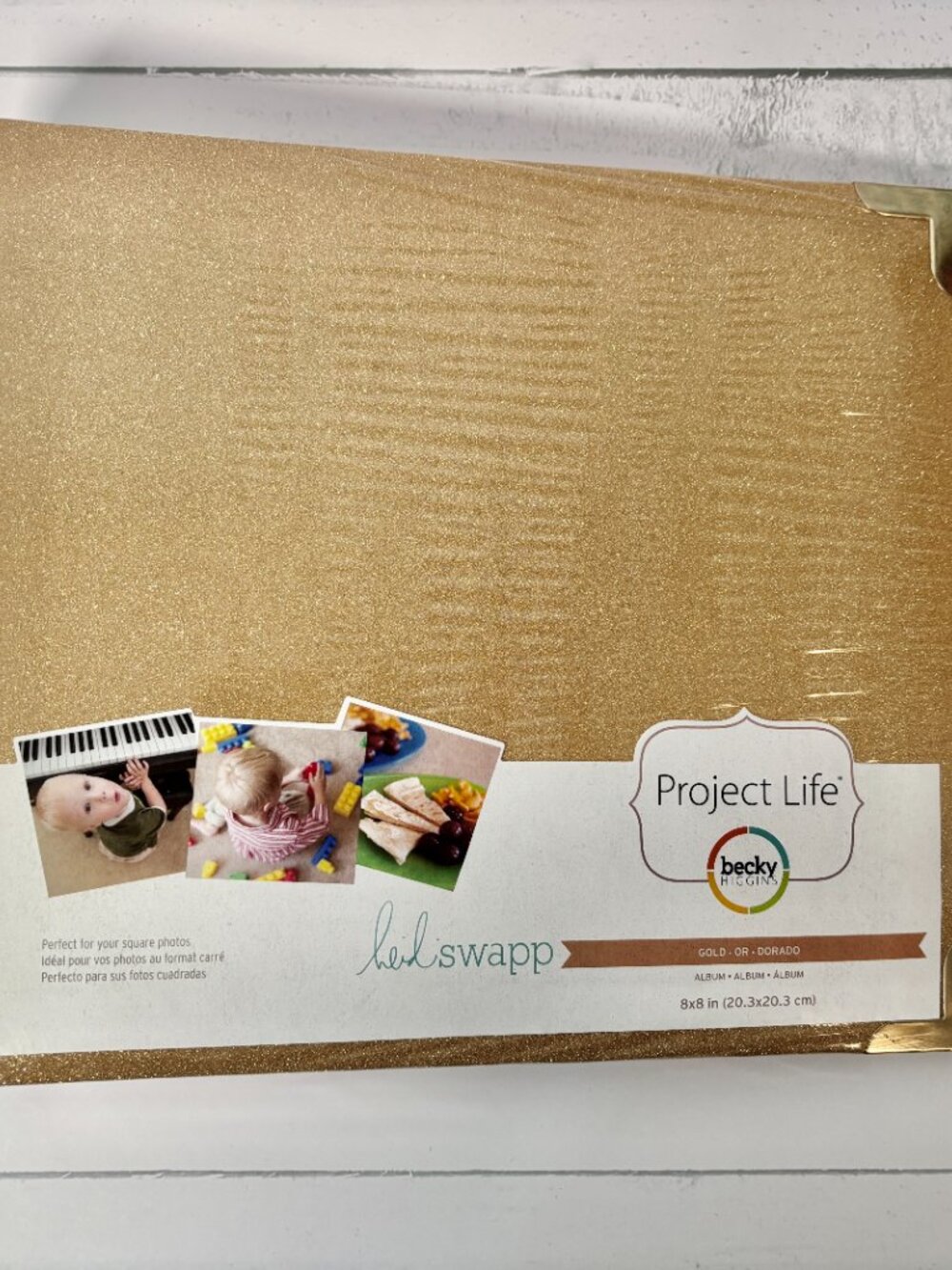 NWT Gold Glitter 8x8 Binder Ring Album Project Life